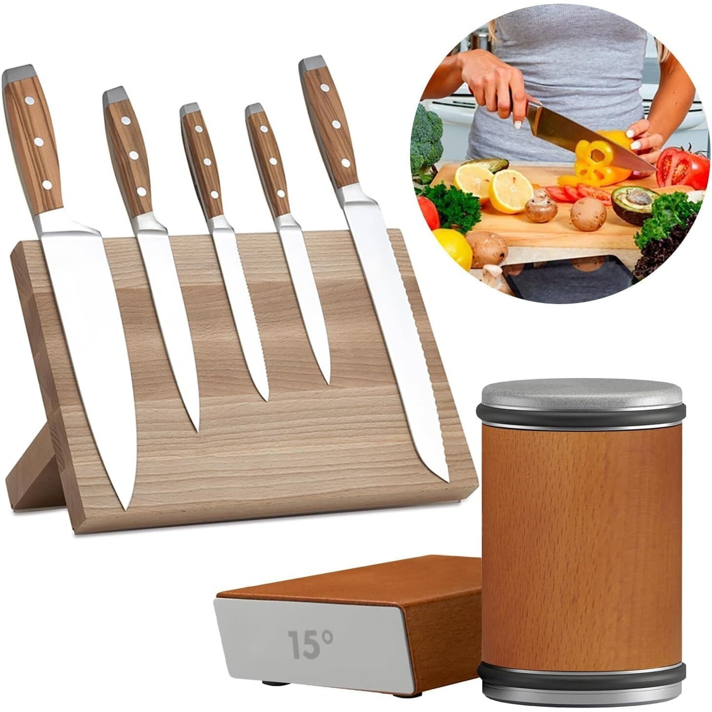 🔥Rolling Knife Sharpener Diamond 15 & 20 Degree 400 & 1000 Grinding Kit BNWT🔥