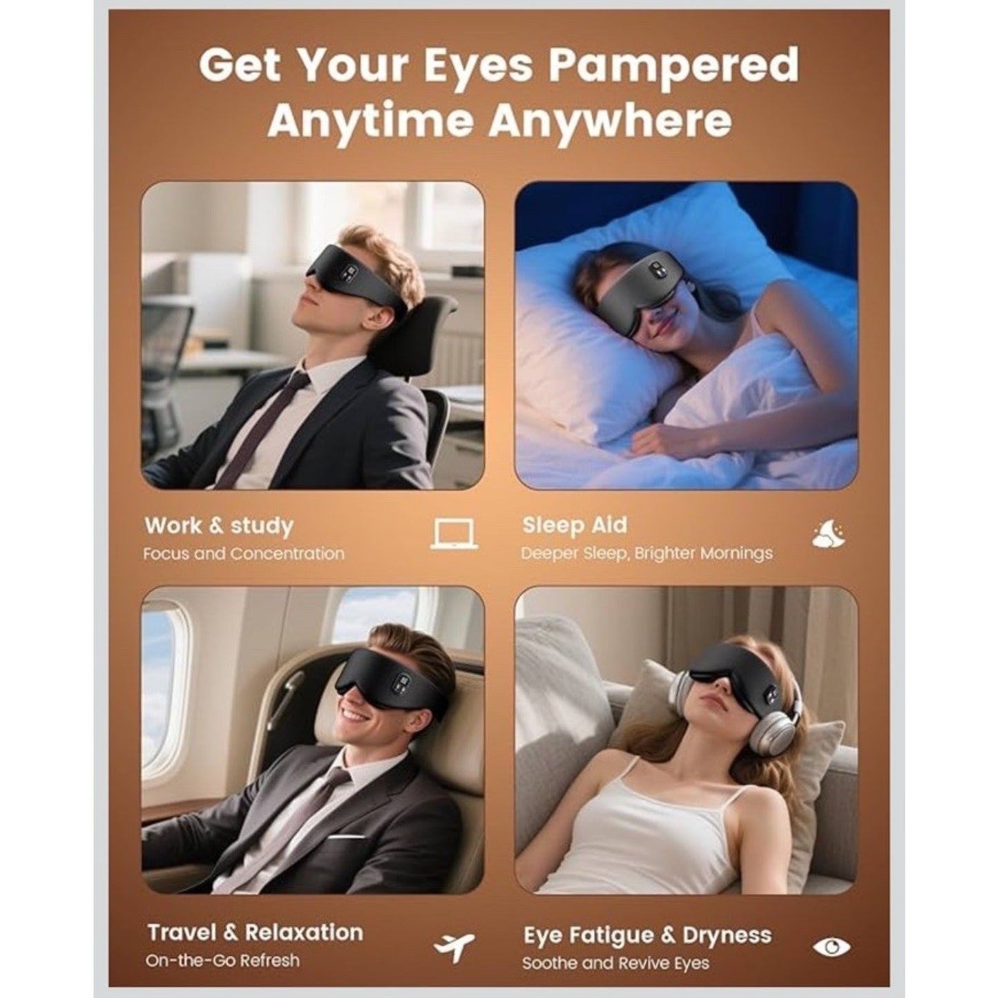 🔥Anydance Heated Eye Mask Cordless Dry Eye Relief Sleep Black BNWT🔥