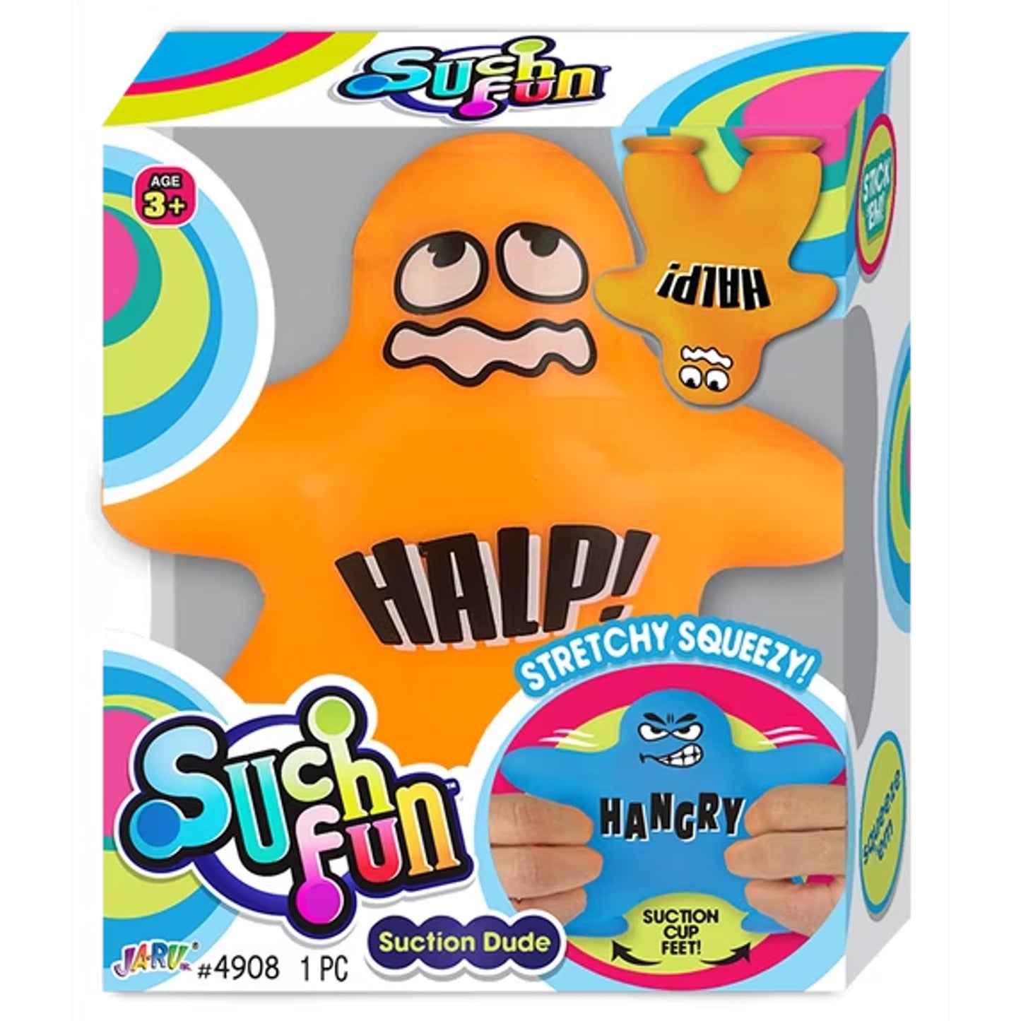 🔥Ja-Ru Suction Cup Squish Dude ORANGE BNWT🔥