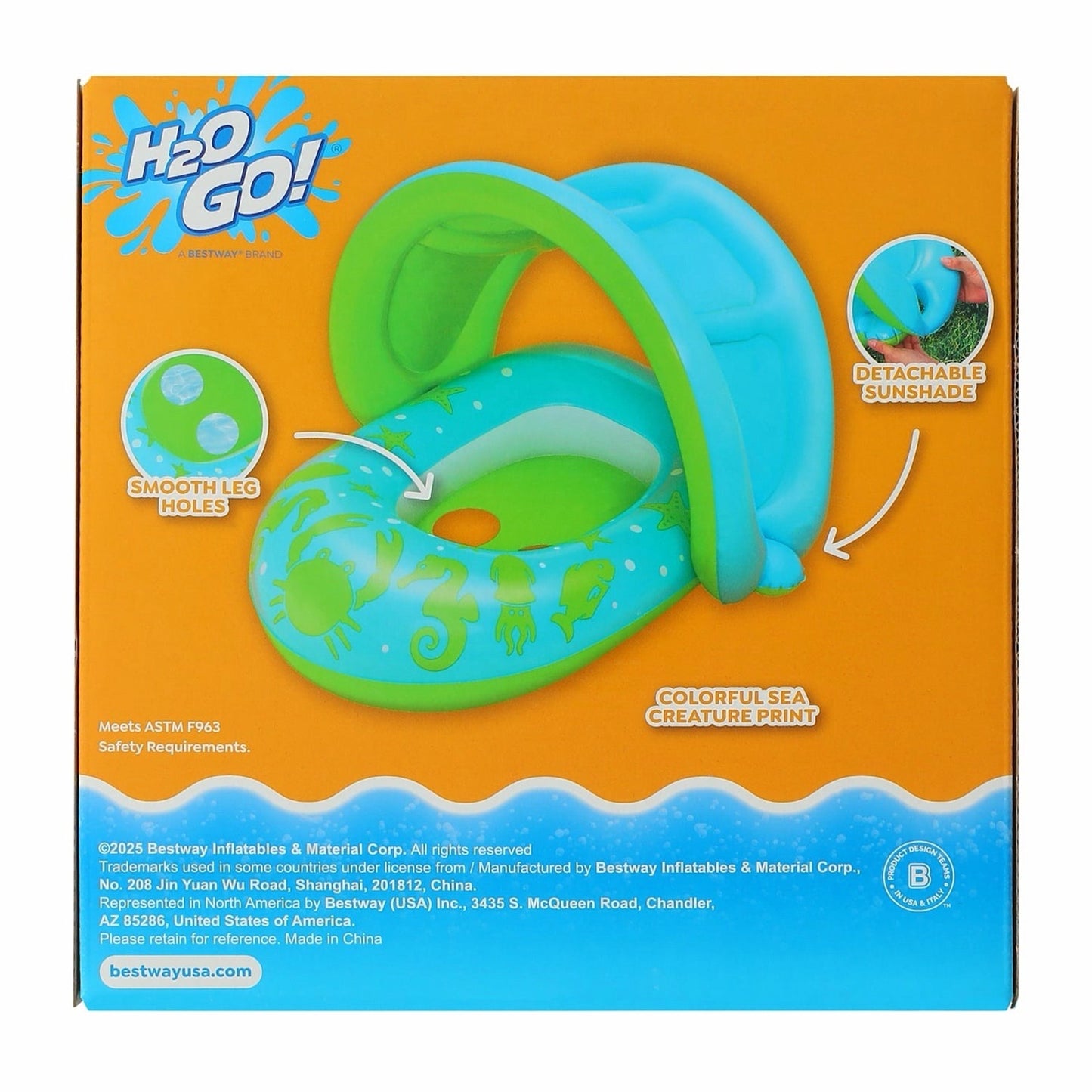 🔥Bestway H20 Go! Splash Star Shaded Baby Boat BNWT🔥