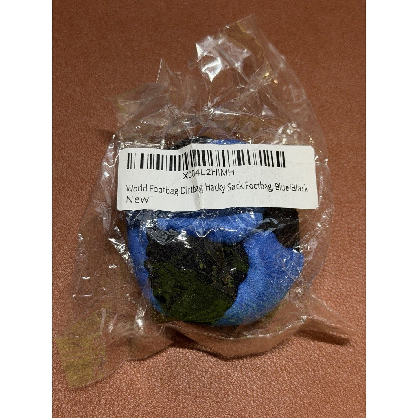 🔥World Footbag Classic DirtBag Footbag Hacky Sack BLACK/BLUE BNWT🔥