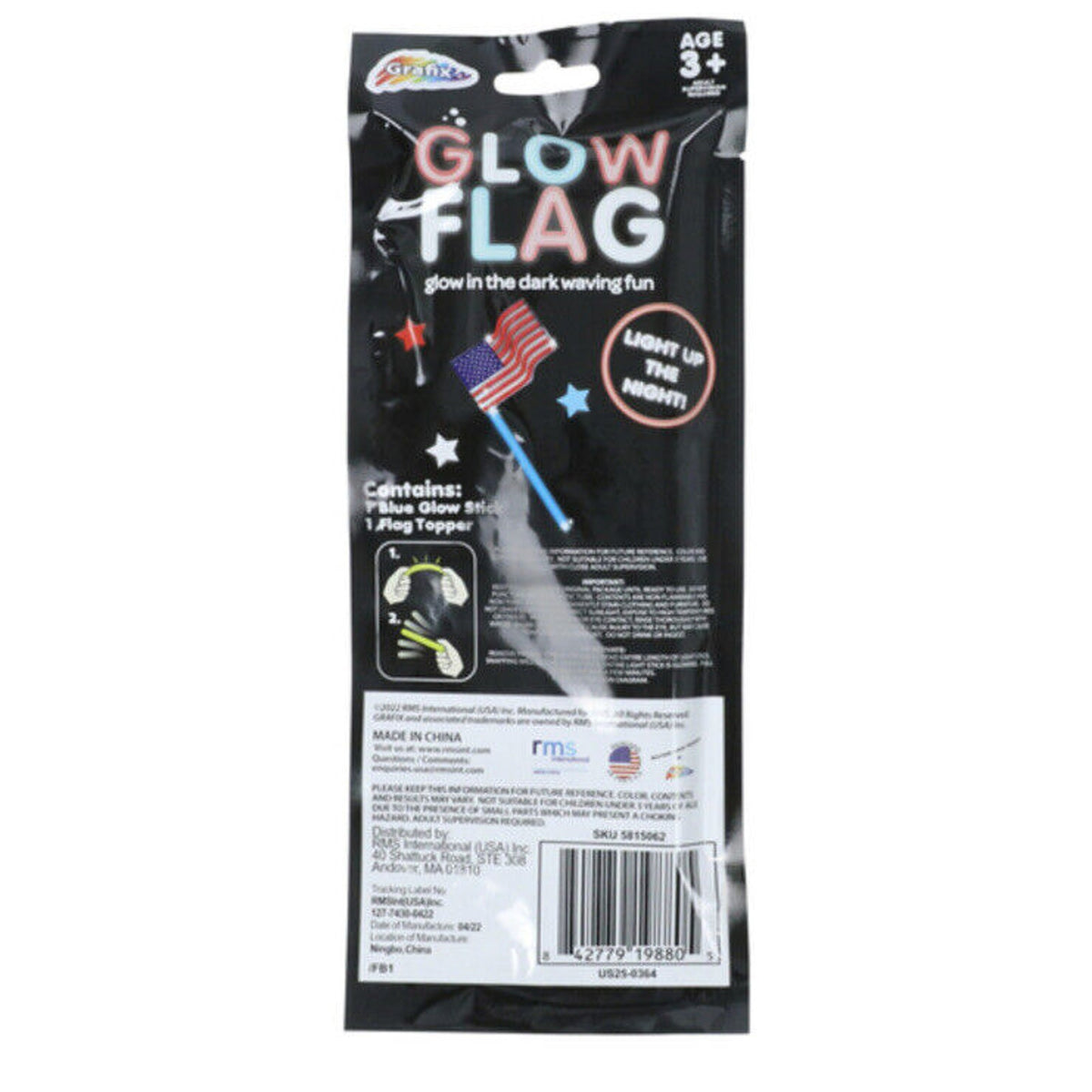 🔥Glow Stick 4th of July American USA Flag Party Favors 2-Pack (Blue) BNIP🔥