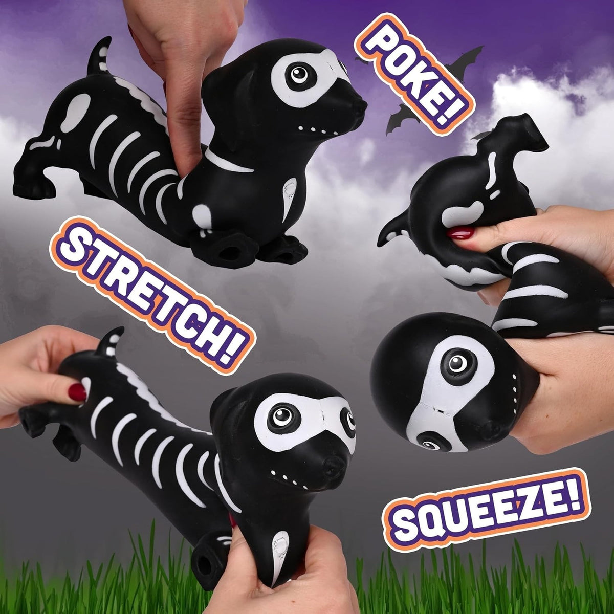 🔥Toymendous Squishy Weenie Dog Skeleton Halloween Squishy Sunny Days BNWT🔥