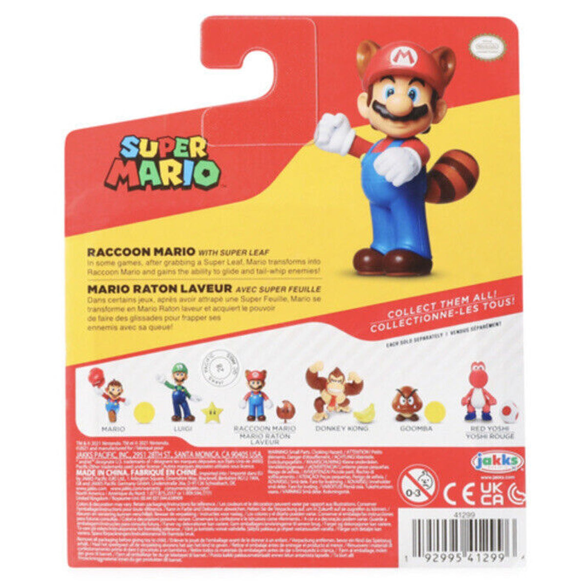 🔥Nintendo Jakks Pacific Super Mario Raccoon Mario with Super Leaf Figure BNIB🔥