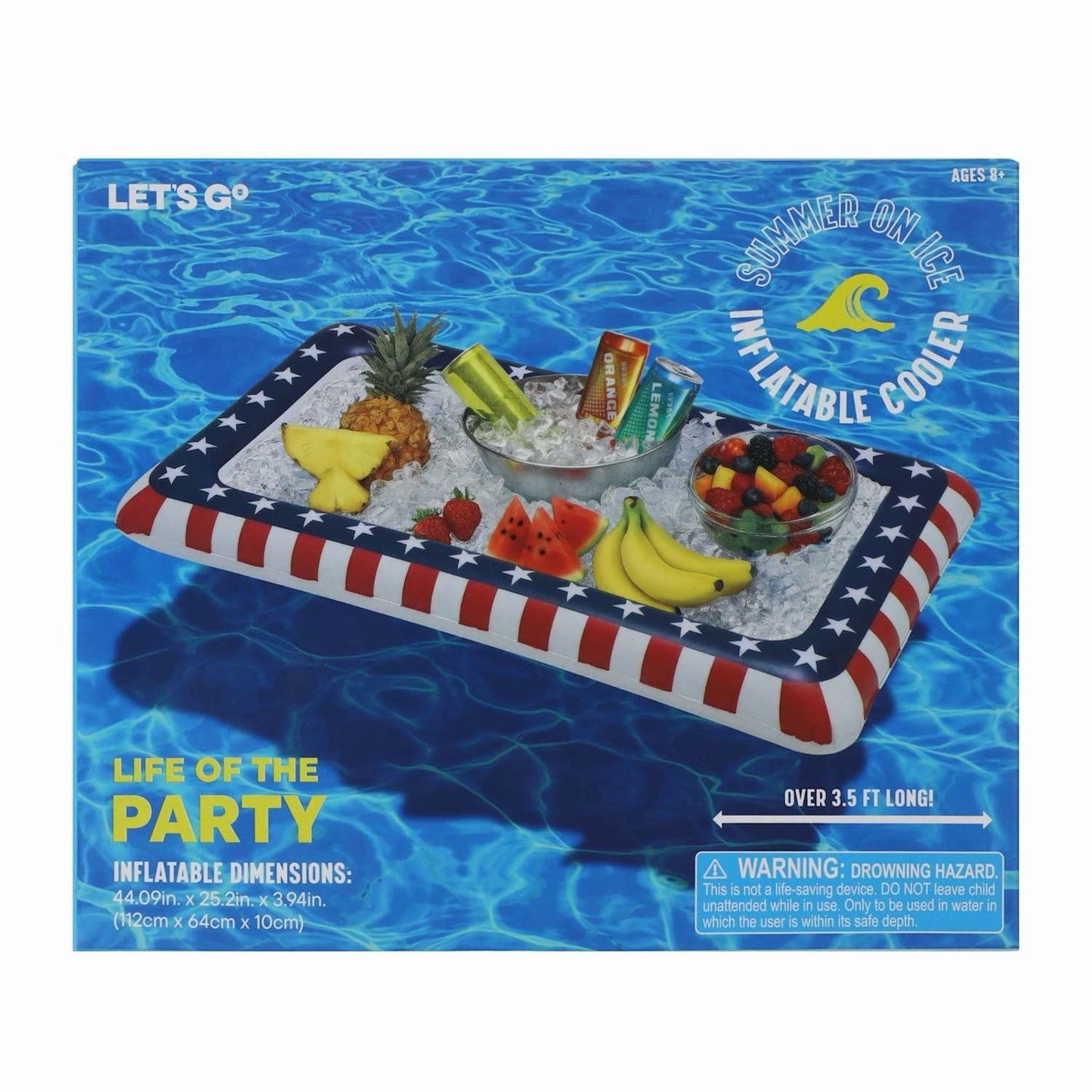 🔥Patriotic Inflatable Cooler Red White Blue 44in x 25.2in x 3.9in BNWT🔥