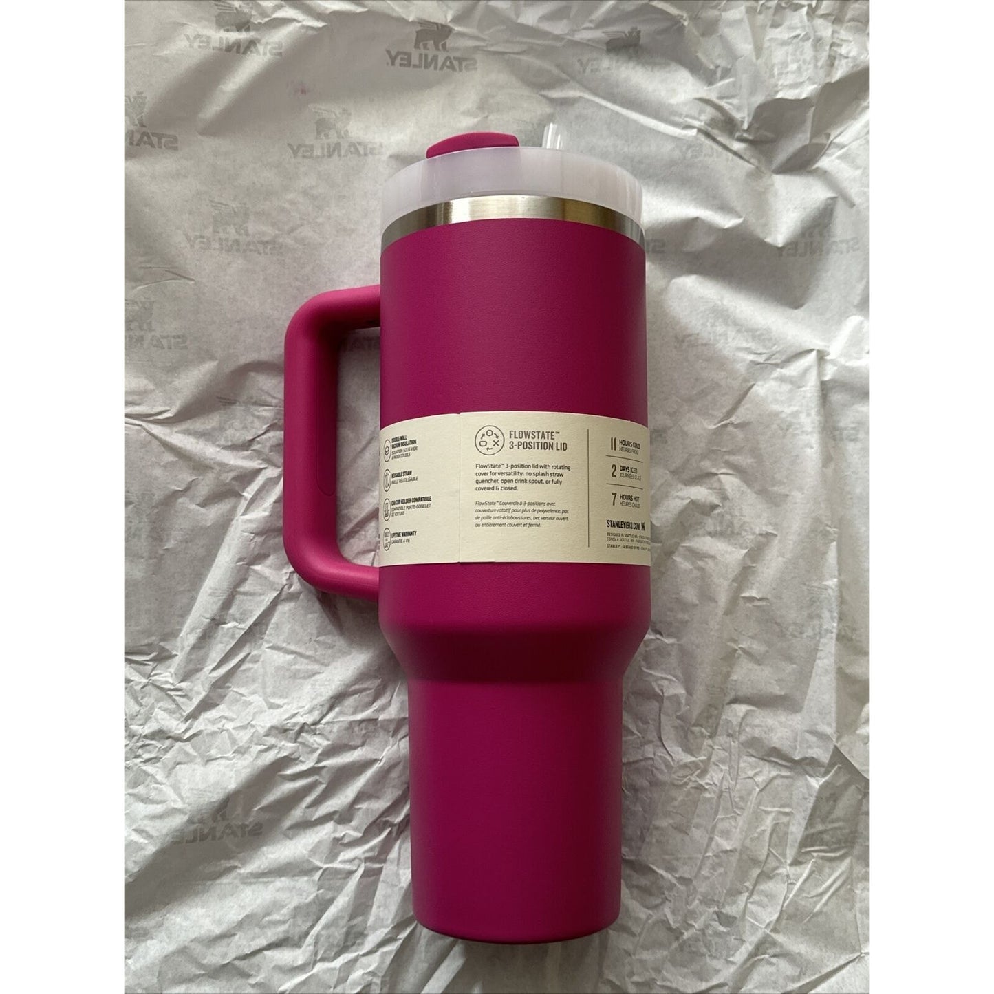 🔥Stanley Quencher H2.0 40oz Flowstate Quencher Tumbler - FUSCHIA BNWT🔥