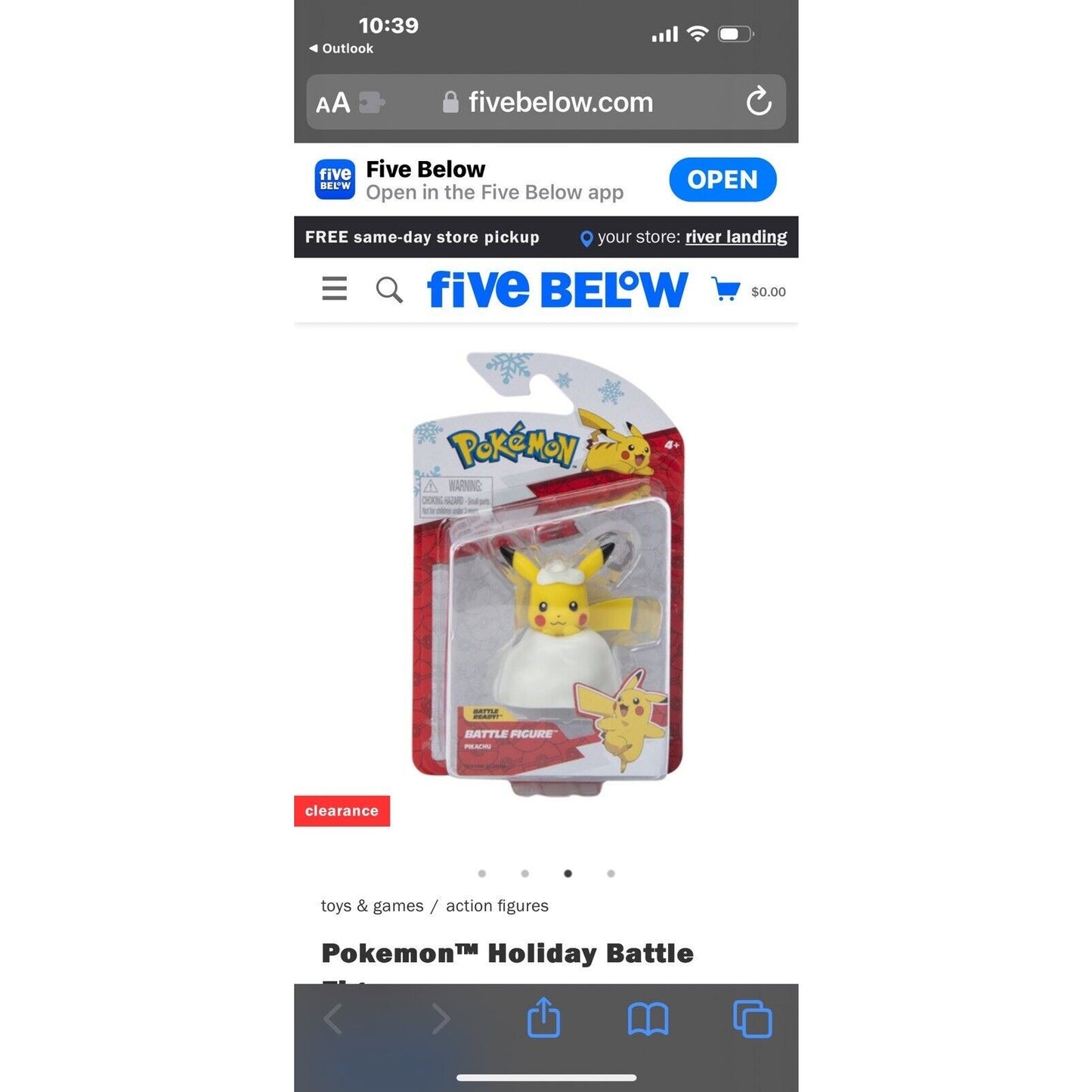 🔥Jazwares Pokemon Battle Figure Set of 4 Holiday Edition Christmas Pikachu🔥