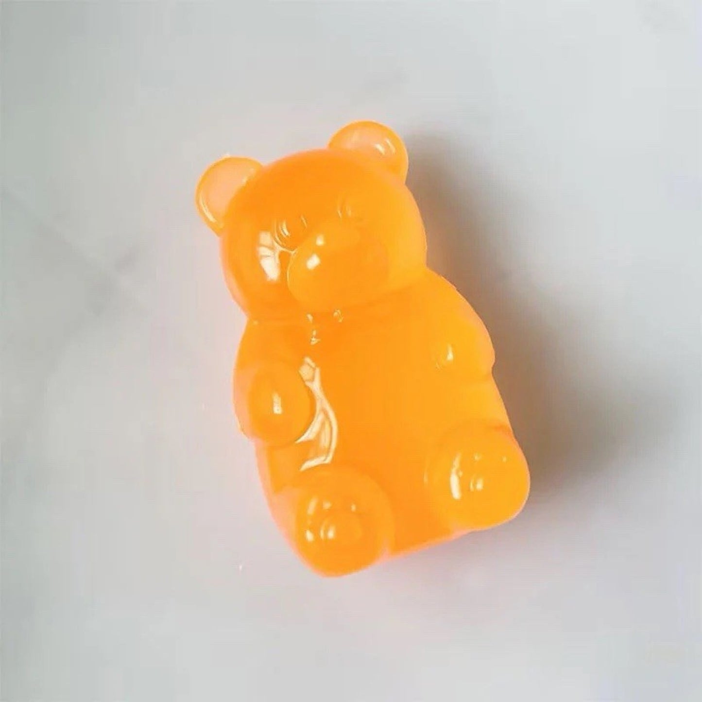 🔥Handmade Jelly Gummy Bear Squishy Fidget Toy Orange BNWT🔥