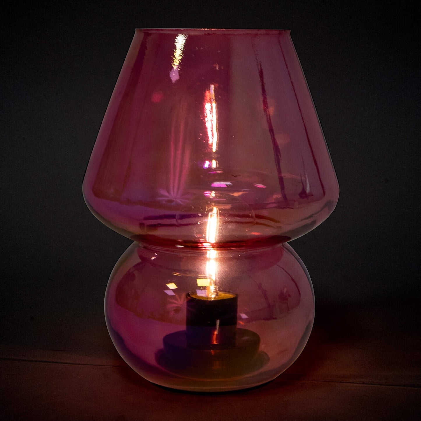 🔥Valentines Day Pink Mushroom Shaped Glass Lamp 5.62 x 7.8 BNWT🔥