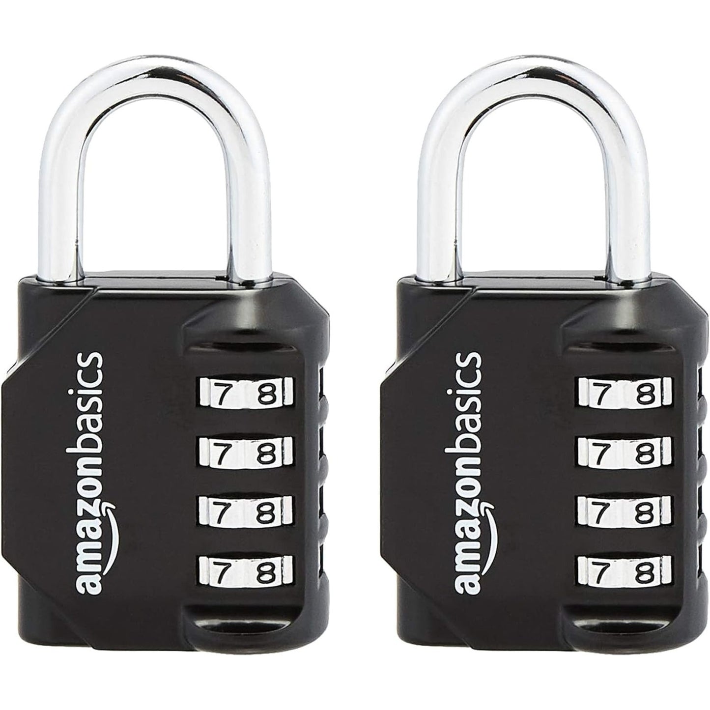 🔥Secure 4-Digit Combination Lock 2-Pack in Black & Silver Keyless Convenience🔥