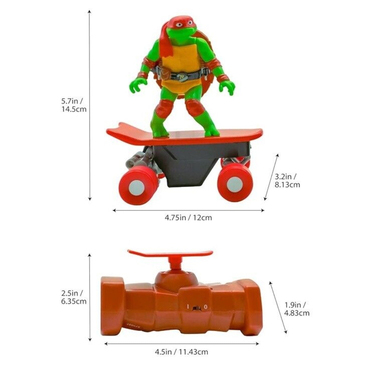 🔥Teenage Mutant Mayhem Nickelodeon Ninja Turtles Half Pipe Raph Skate RC🔥