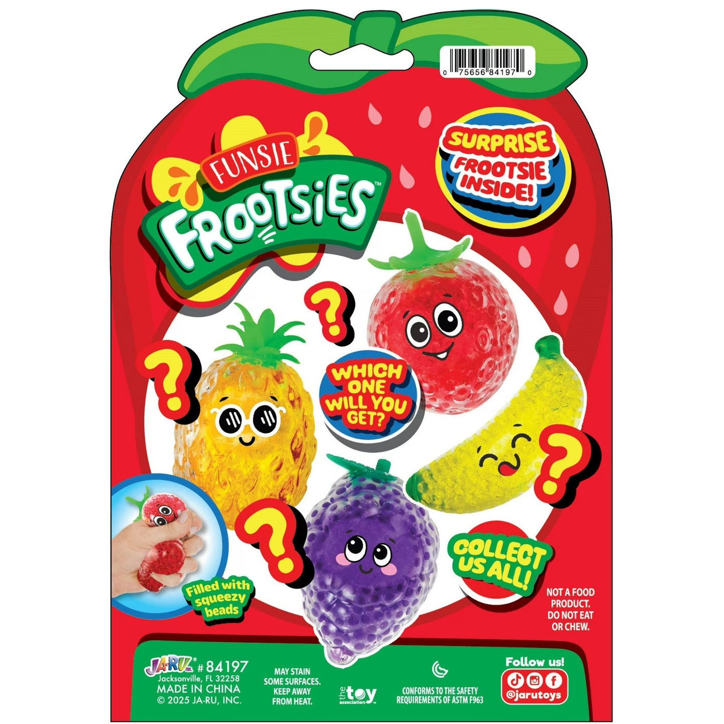 🔥Ja-Ru Squish Attachment Globby Frootsies Novelty Squeeze Fruit Toy BNWT🔥