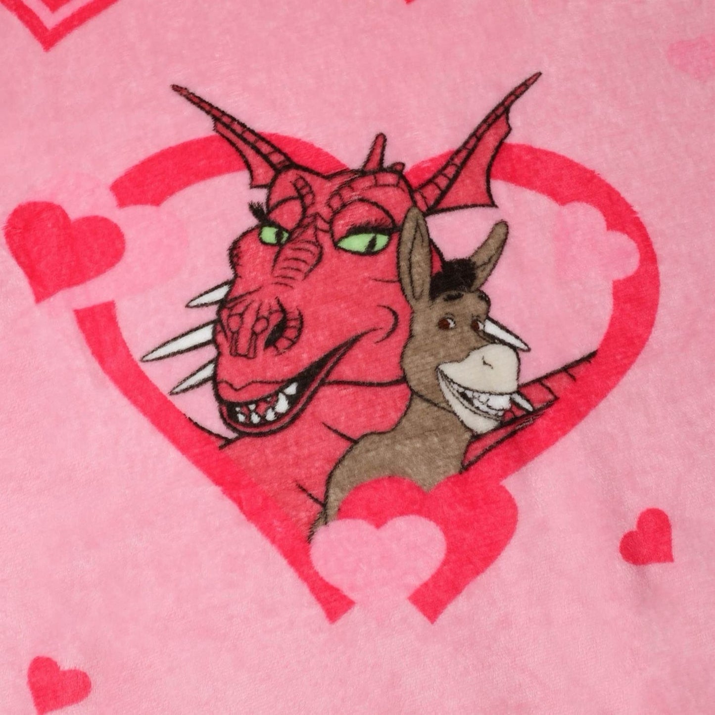 🔥Shrek Big Heart Donkey Pink Travel Blanket 40” X 50” BNWT🔥