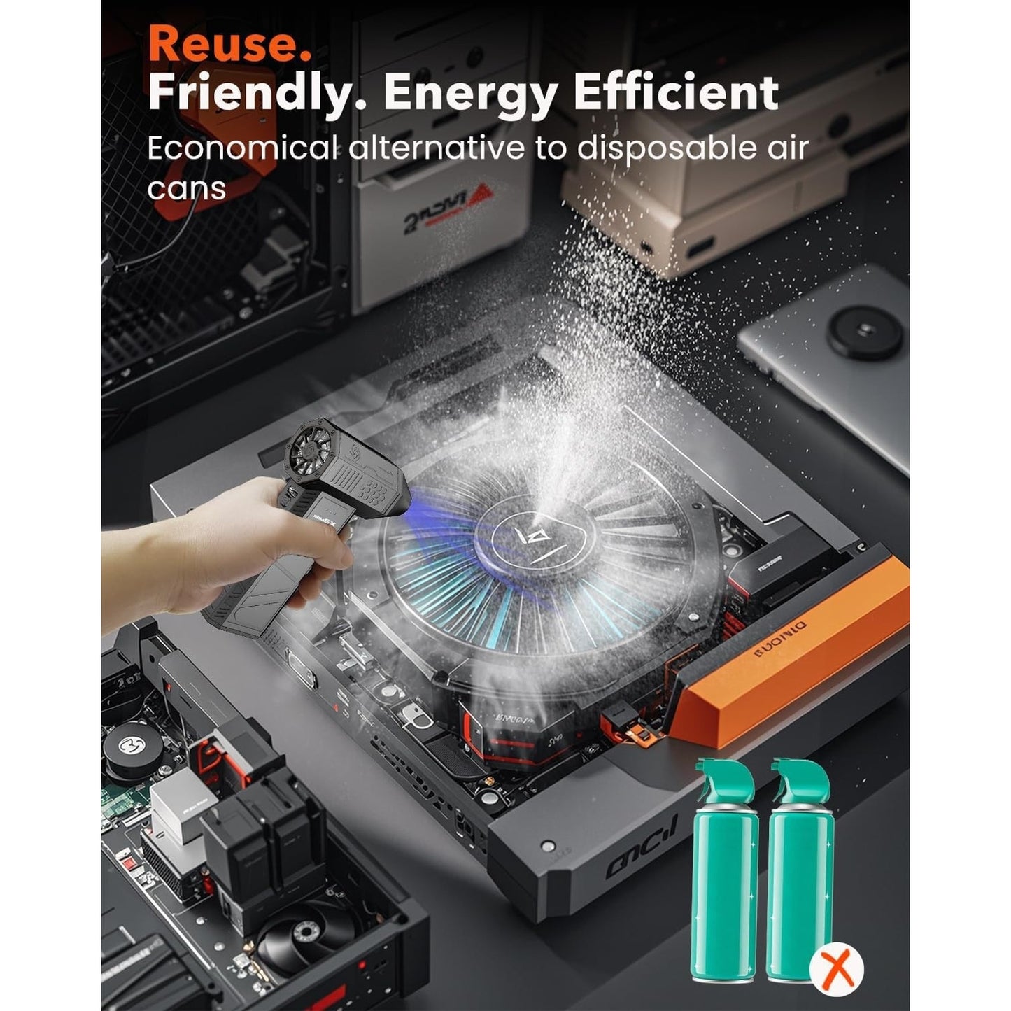 🔥Compressed Air Duster 180000RPM Electric Rechargeable Cordless Black BNWT🔥