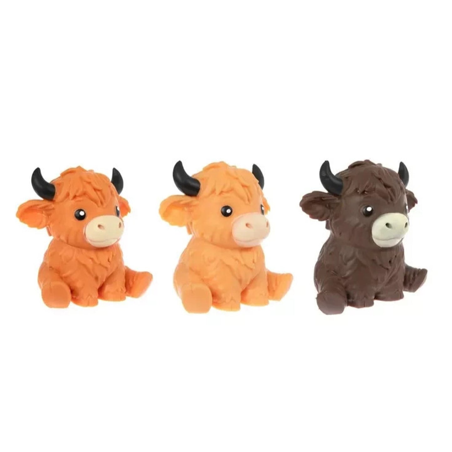 🔥Mini Highland Cow Squishy Sensory Toy DARK BROWN BNWT🔥