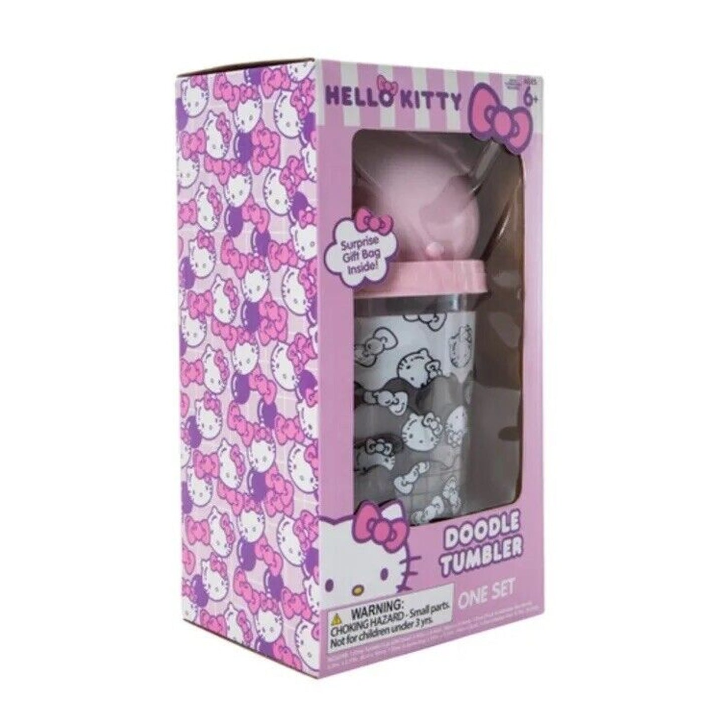 🔥Hello Kitty Doodle Tumbler With Straw & Surprise Gift Bag Inside Sanrio NWT🔥