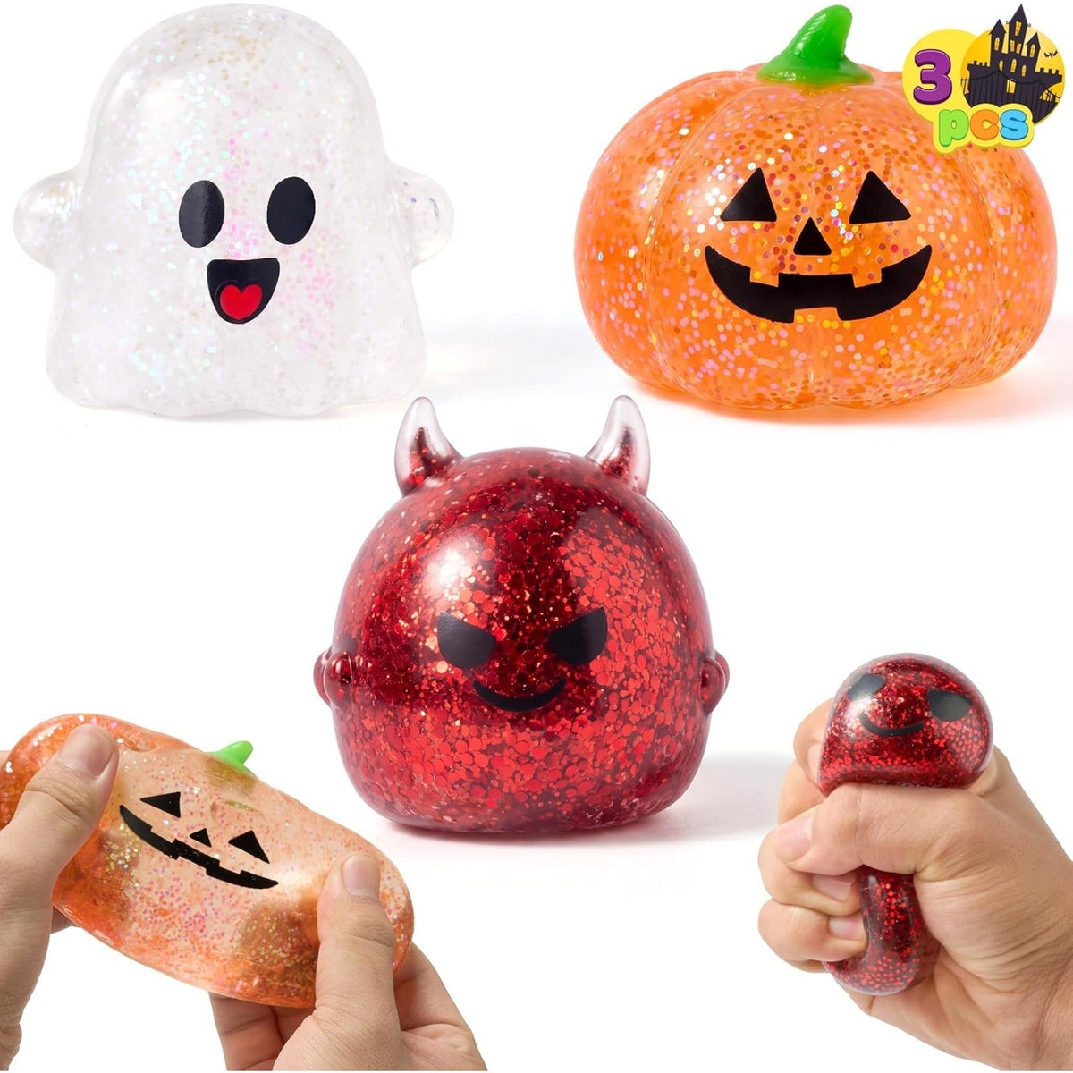 🔥JOYIN Halloween Glitter Squishy Toys 3 Pack BNWT🔥