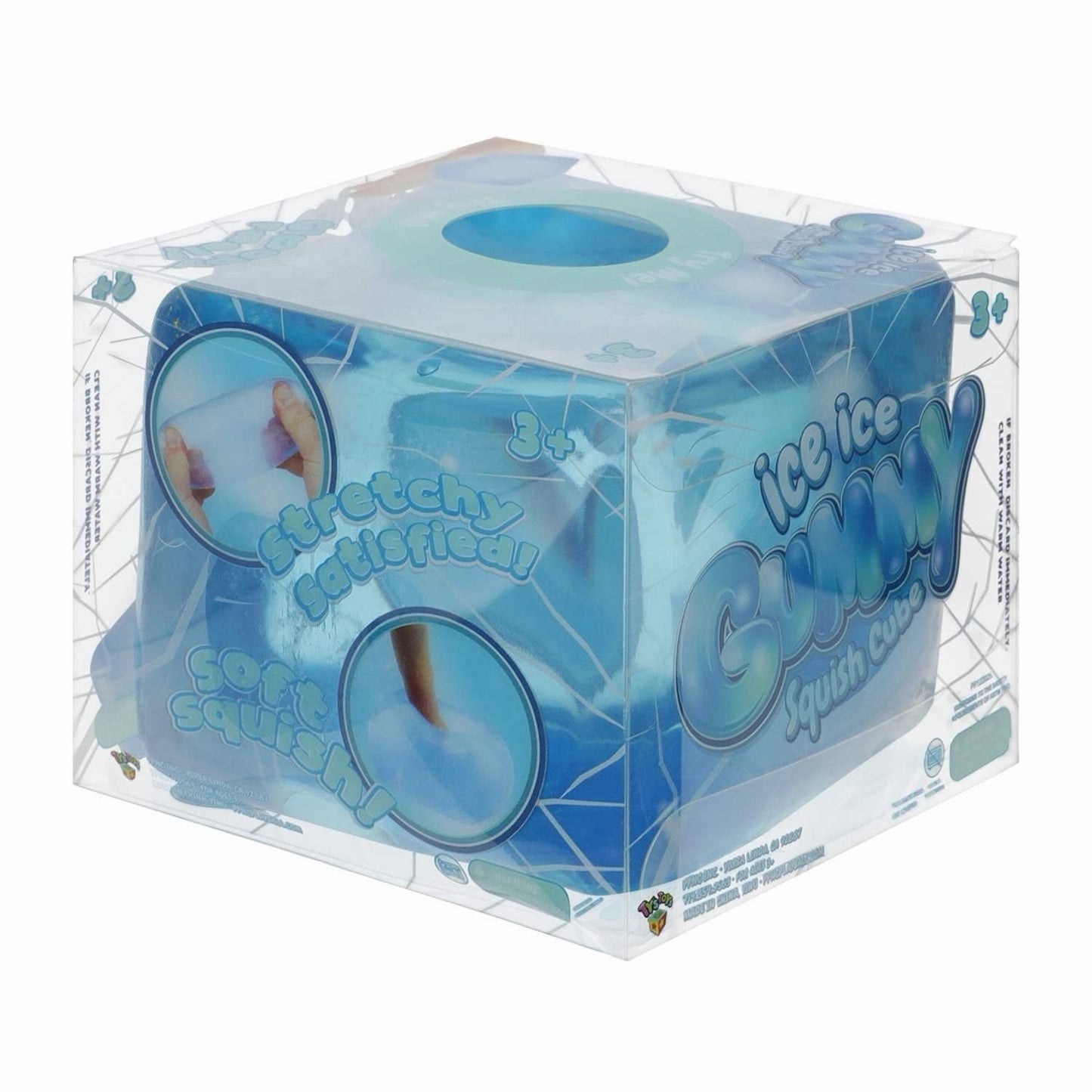 🔥Ice Ice Gummy Squish Cube Blue Sensory Fidget Toy Stretchy Soft Squishy BNWT🔥