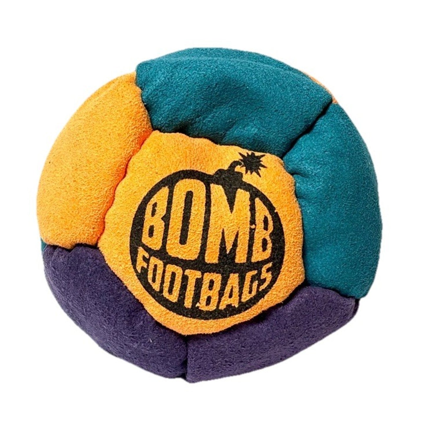 🔥Bomb Footbags The Stunner 12 Hacky Sack Footbag Orange/Teal/Purple BNWT🔥