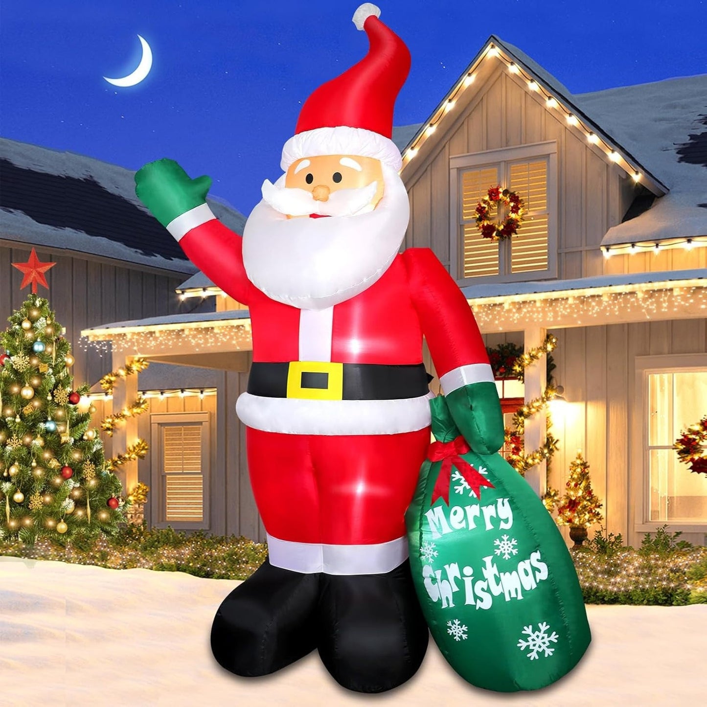 🔥8 FT Christmas Inflatable Santa Claus Outdoor Decorations BNWT🔥