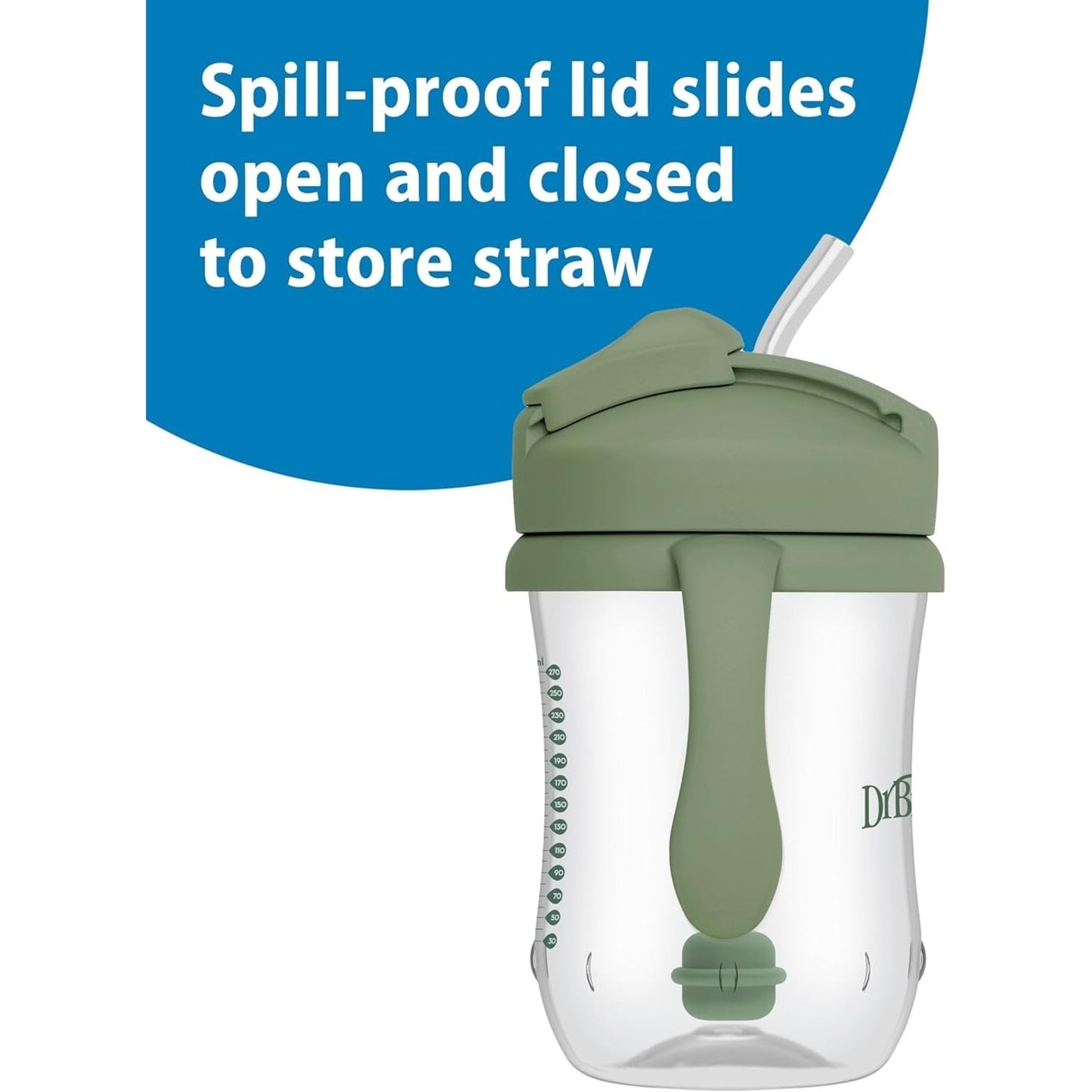 🔥Dr. Brown's Milestones Baby's First Sippy Cup w Straw 9oz 2pk Coral/Olive🔥