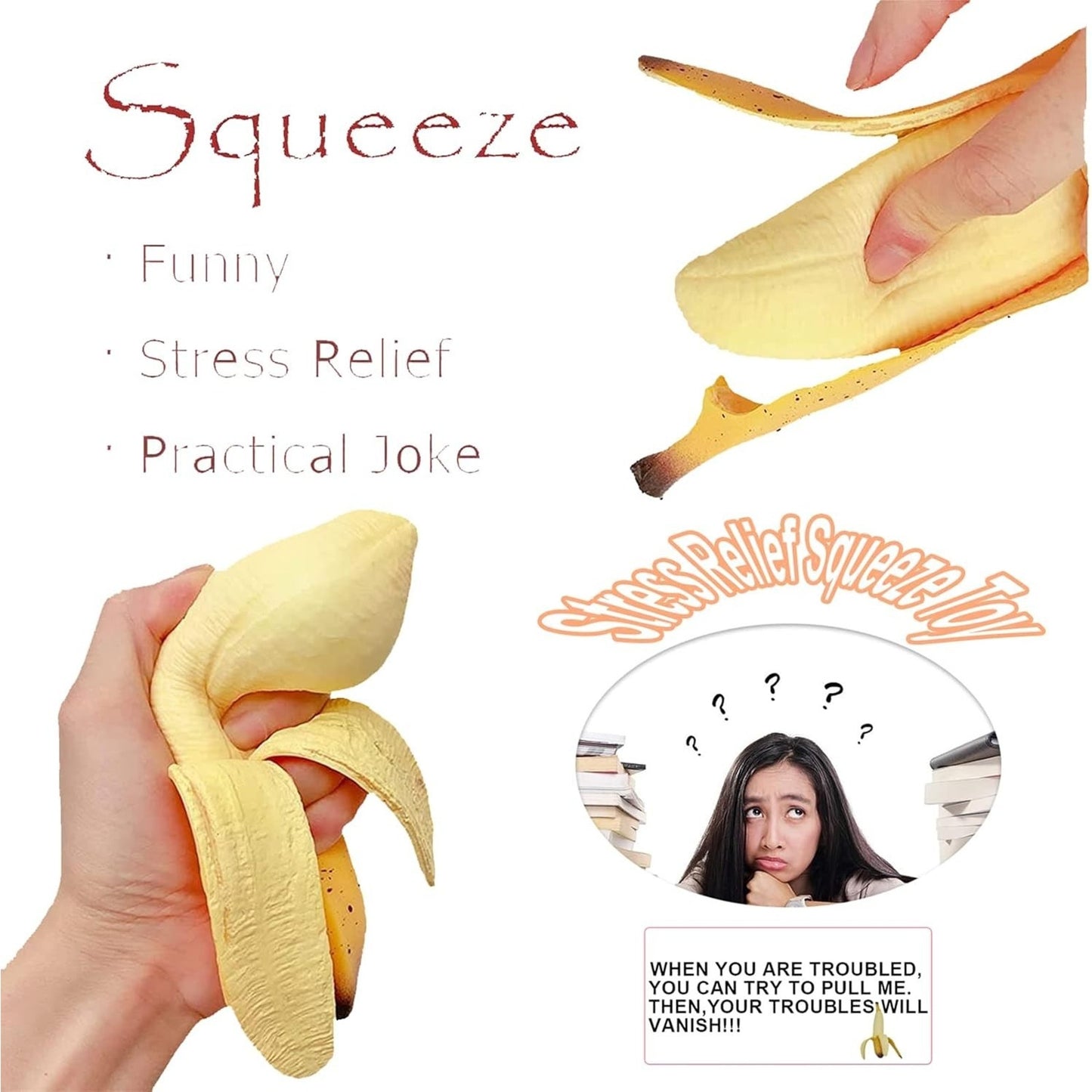 🔥Banana Peel Stress Reliever Toy Squishy Stretchy BNWT🔥