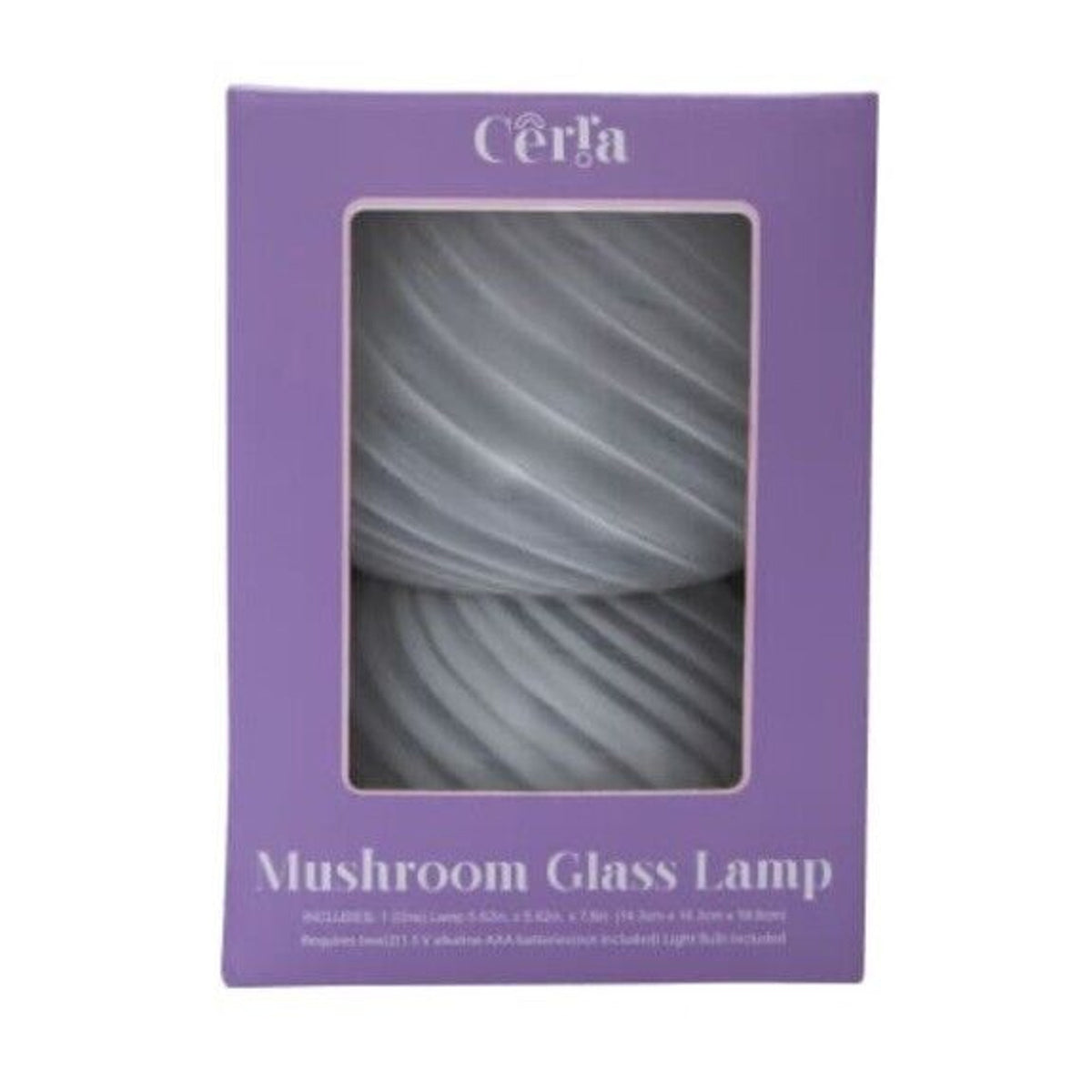 🔥White Striped Mushroom Shaped Glass Lamp 5.62 x 7.8 BNWT🔥
