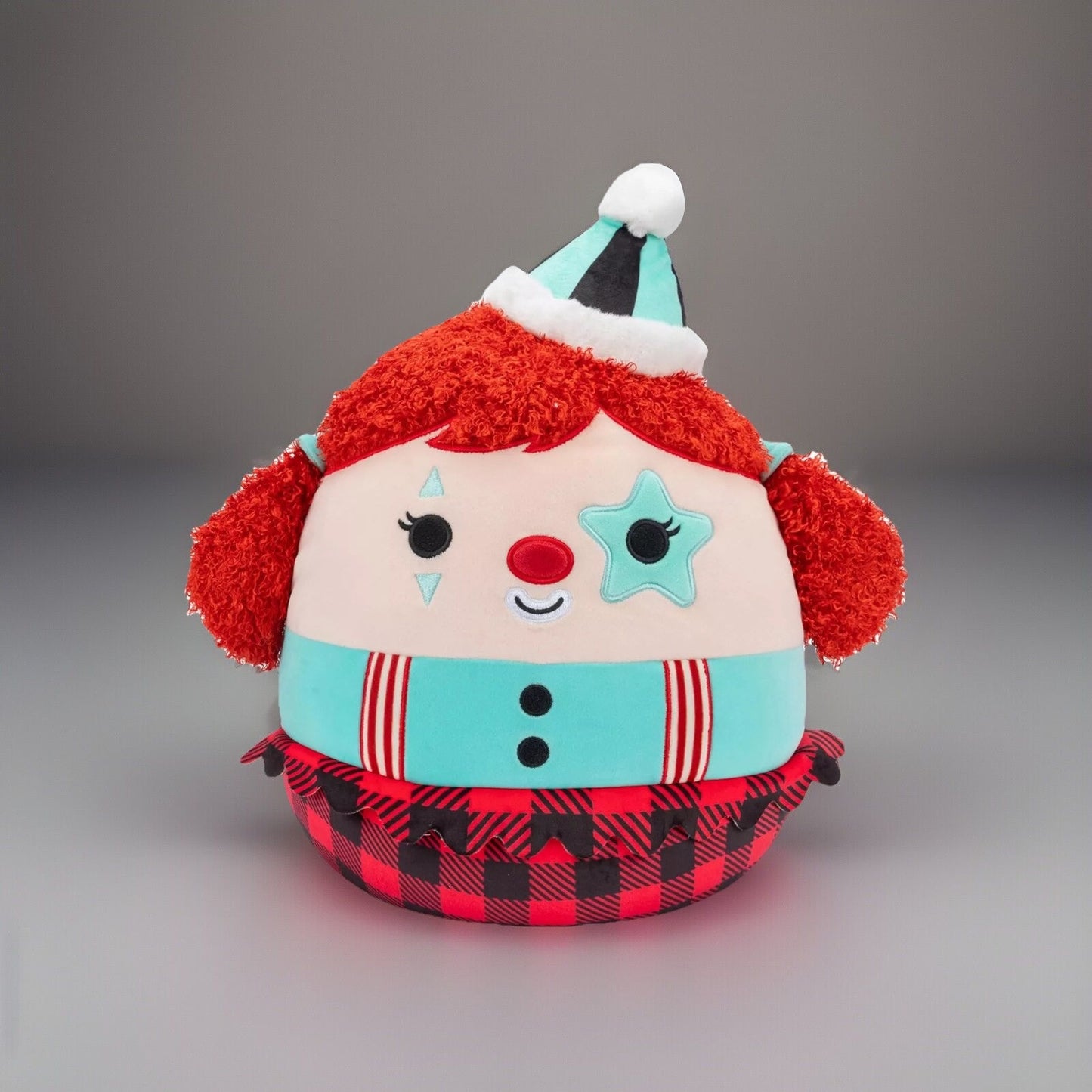 🔥Squishmallows Original 12-Inch Eurydice Clown with Teal Star Eye Patch BNWT🔥