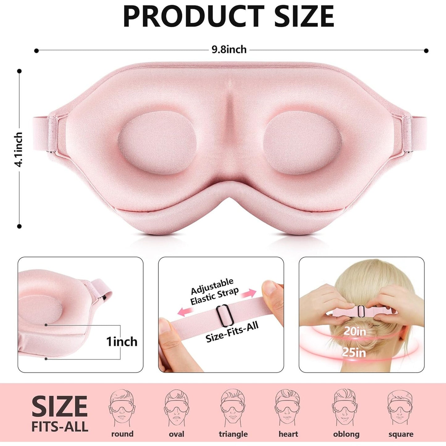 🔥Sleep Masks for Women Men- 3D Pink Sleep Eye Mask as Airplane Travel BNWT🔥