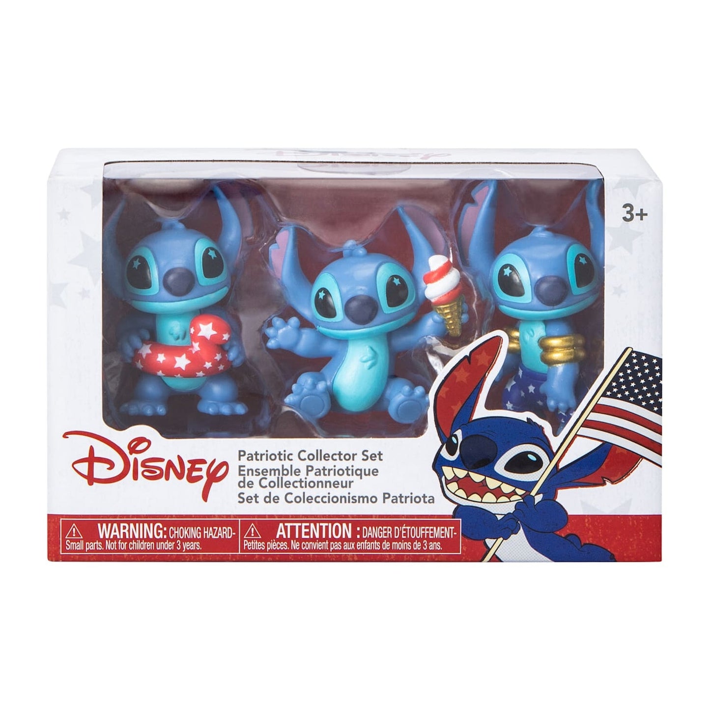 🔥Disney Lilo & Stitch Patriotic Collector Set 3 Mini Figurines BNWT🔥