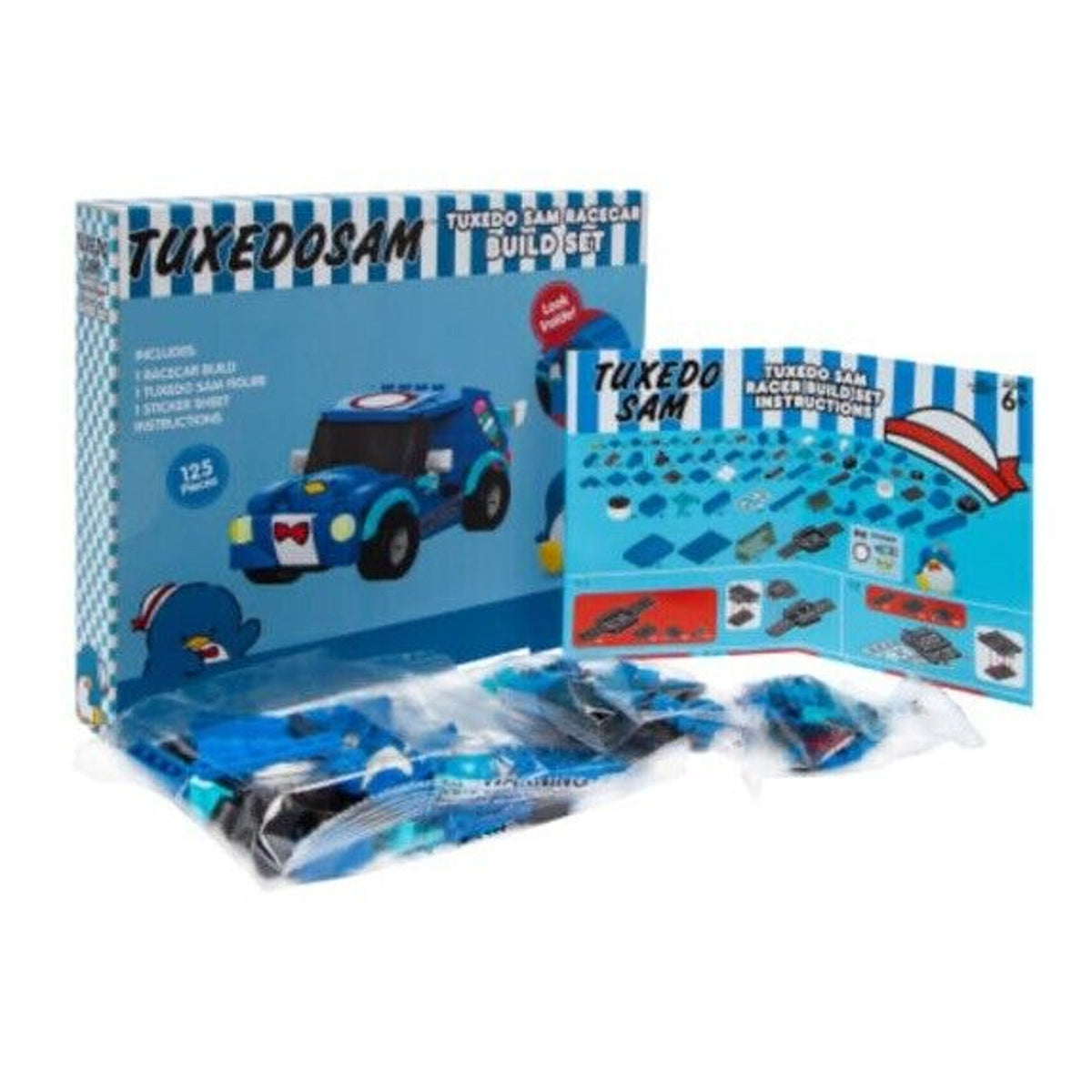 🔥Sanrio Hello Kitty Tuxedo Sam Racecar Build Set 125 Pc W/ Figure BNWT🔥