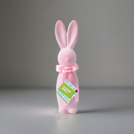 🔥Colored Flocked Easter Bunny Pink BNWT🔥
