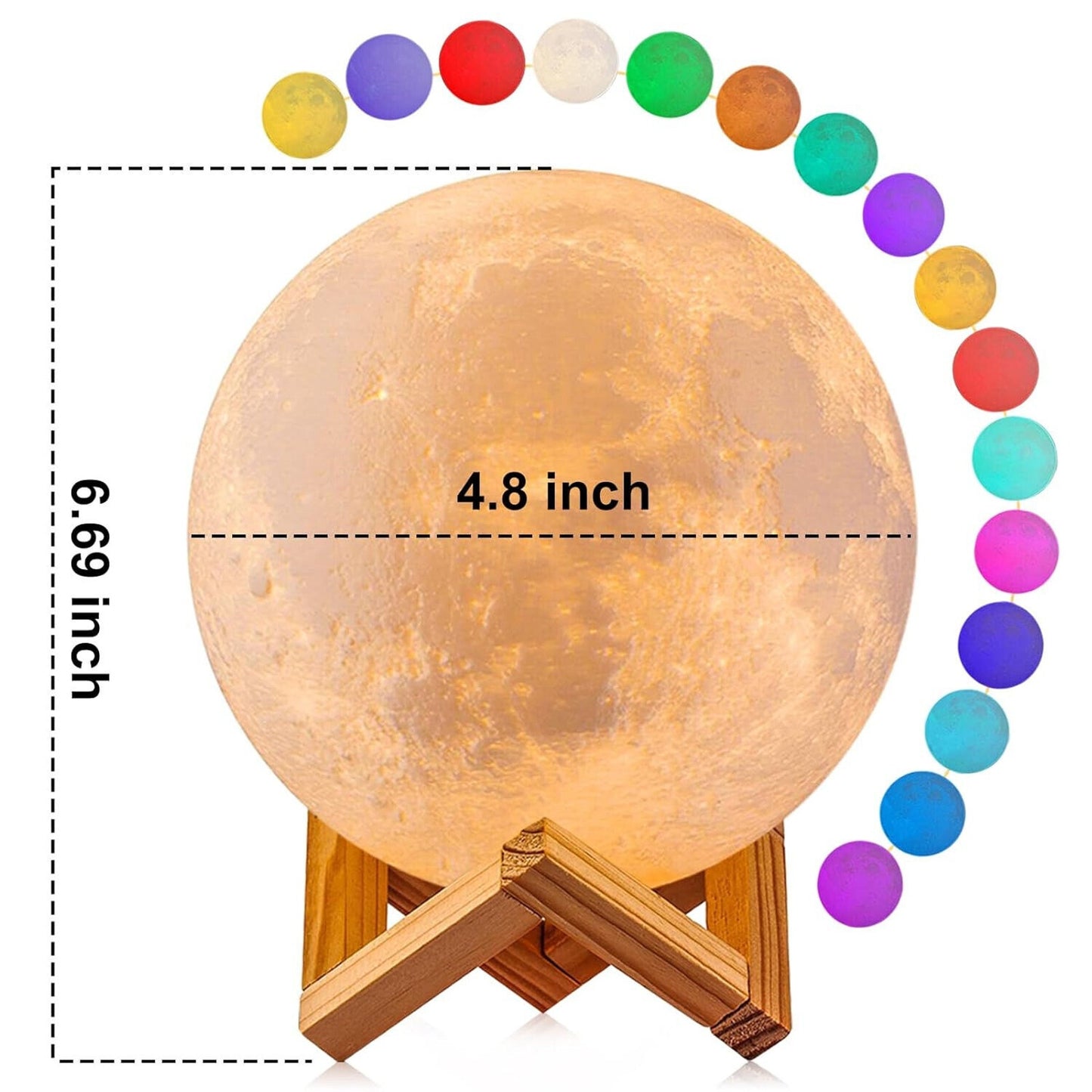 🔥Moon Lamp 16 Colors LED Night Light for Kids 3D Remote Moon Light BNWT🔥