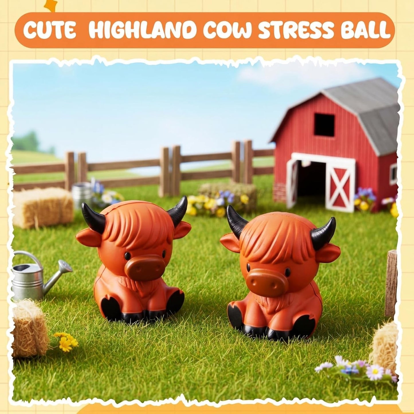 🔥Highland Cow Slow Rising Squeezy Stress Ball Fidget Toy BNWT🔥
