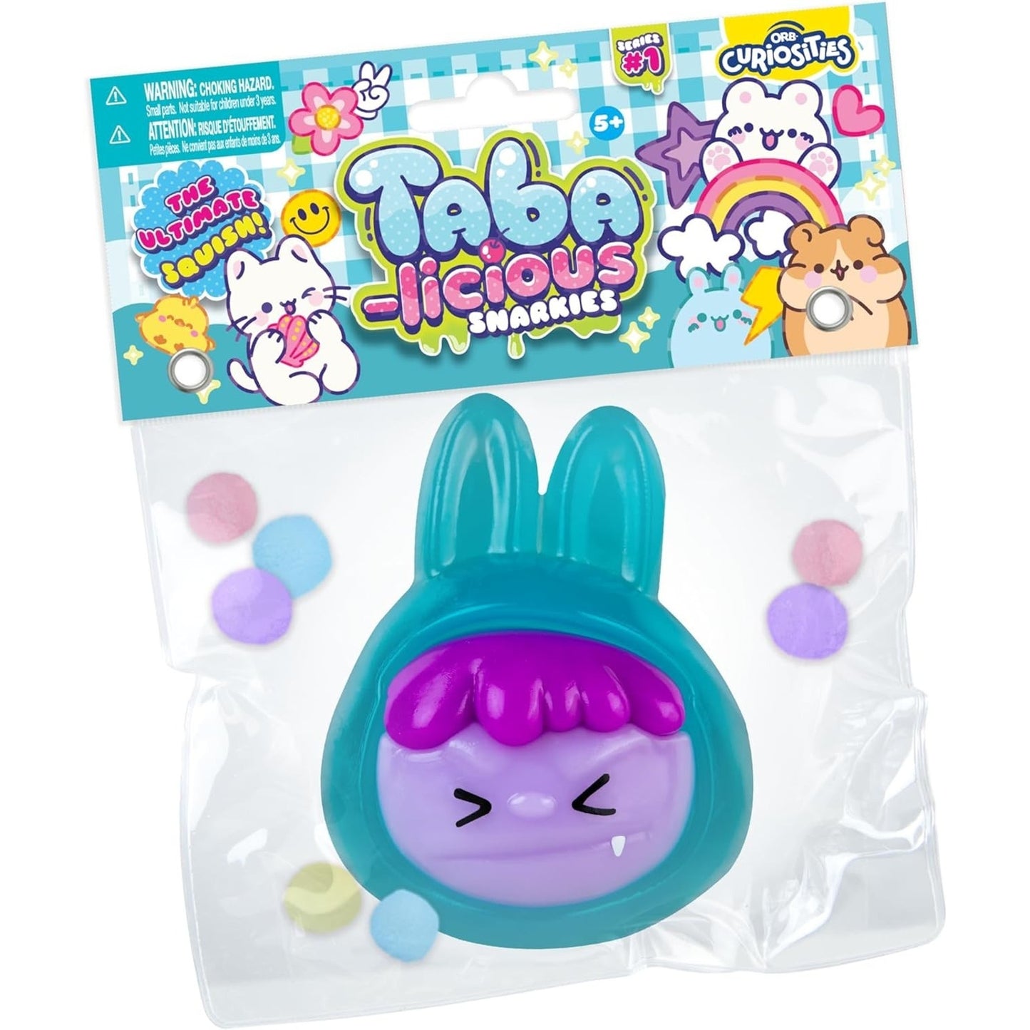 🔥Orb Curiosities Taba-licious BUNNY Snarkies Teal Squishy Sensory Toy BNWT🔥