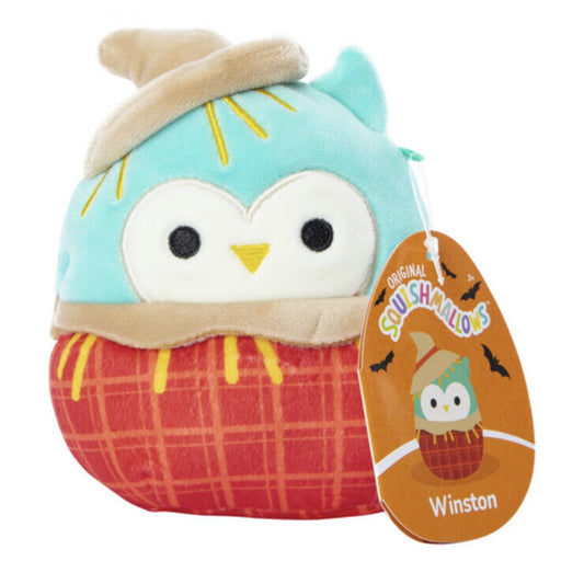 🔥Squishmallows Collection Winston the Owl Scarecrow Small Plush Doll 4.5" NWT🔥