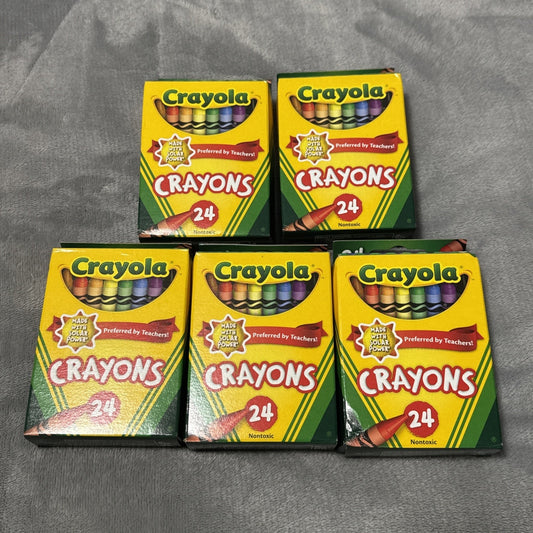 🔥Crayola Crayons Bulk (5 Packs of 24) Kids Back to School Essentials BNWT🔥