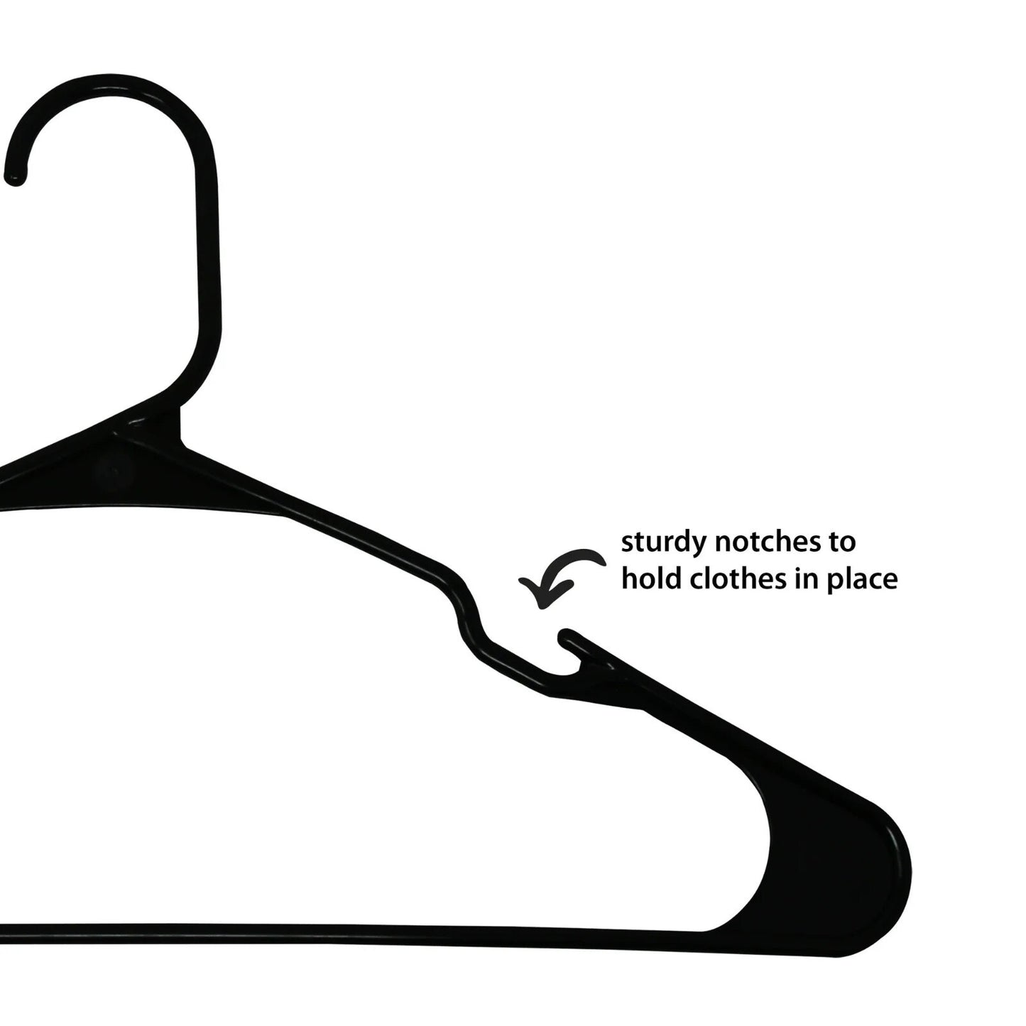 🔥Plastic Notched Adult Hangers for Any Clothing Type Rich Black 50pk BNIB🔥