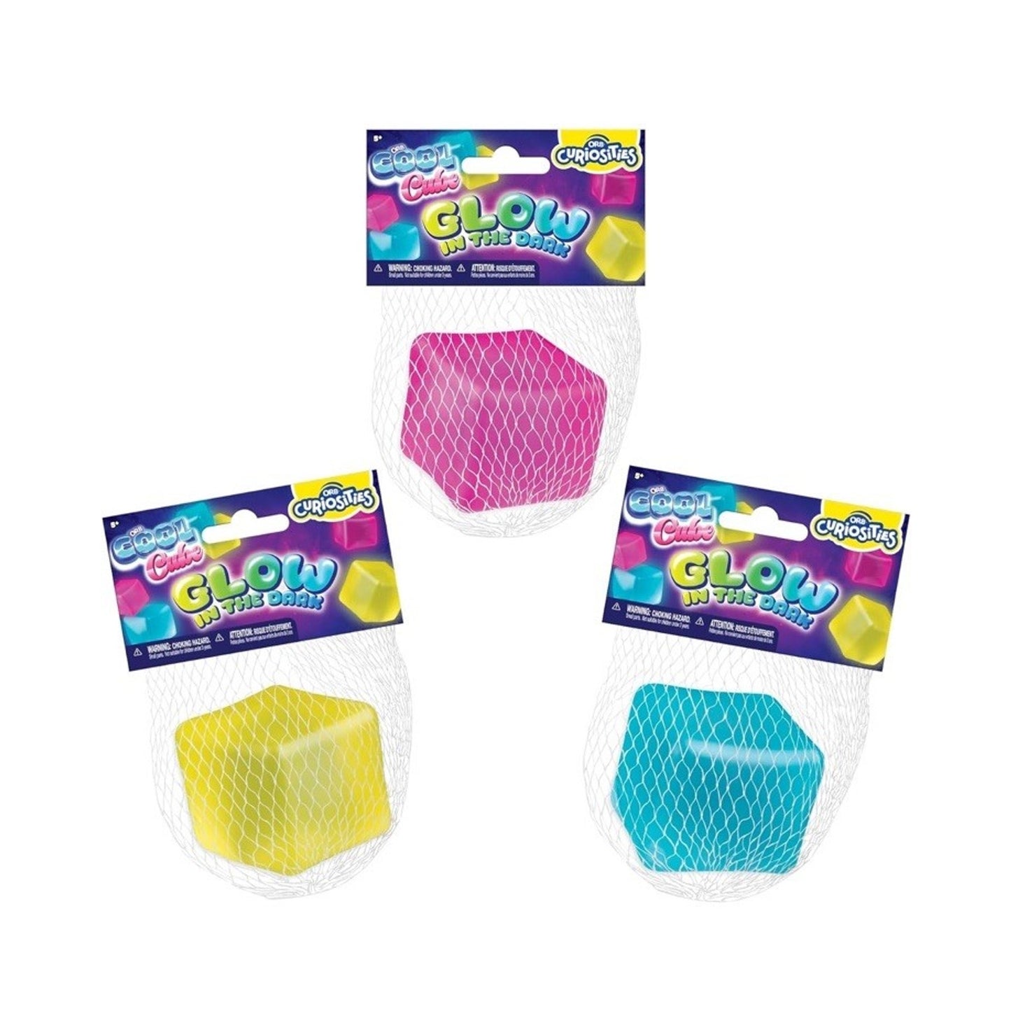 🔥ORB Curiosities Cool Cubes Glow in The Dark Stress Cube Toys YELLOW BNWT🔥