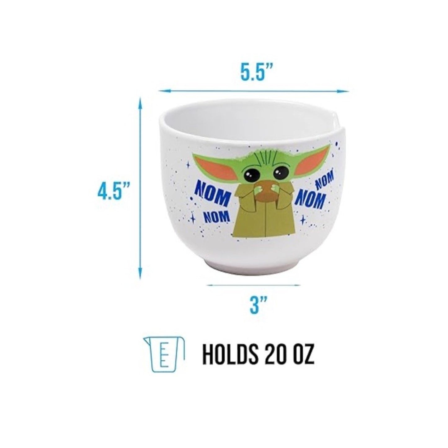 🔥Star Wars Mandalorian the child Ramen Bowl With Chopsticks Grogu Baby Yoda🔥