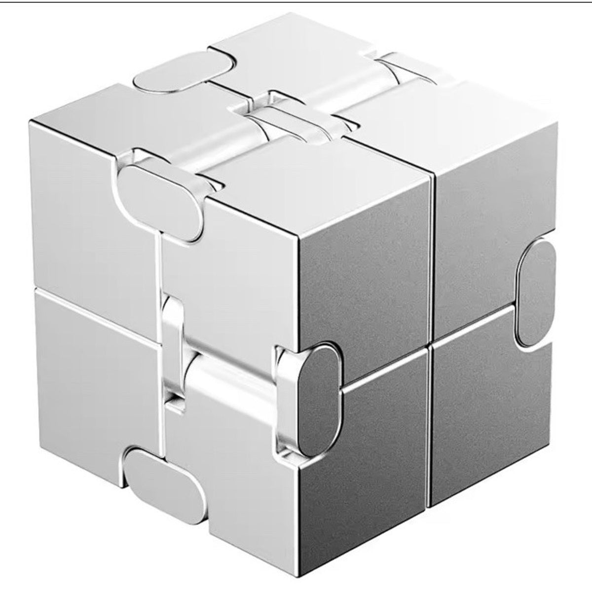 🔥Infinity Cube Anti-Anxiety Decompression Toy Metal Alloy Silver BNWT🔥