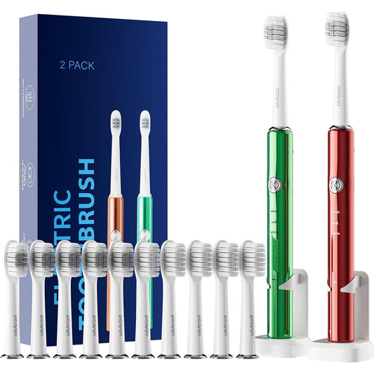 🔥2 Pack Sonic Electric Toothbrushes with 10 Brush Heads BNWT🔥