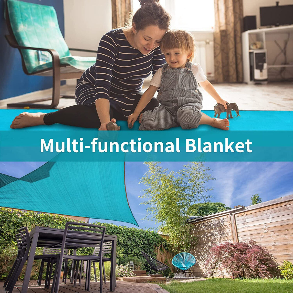 🔥Beach Blanket 83”x79” Sandproof Beach Mat, Waterproof Sand Free Picnic NWT🔥