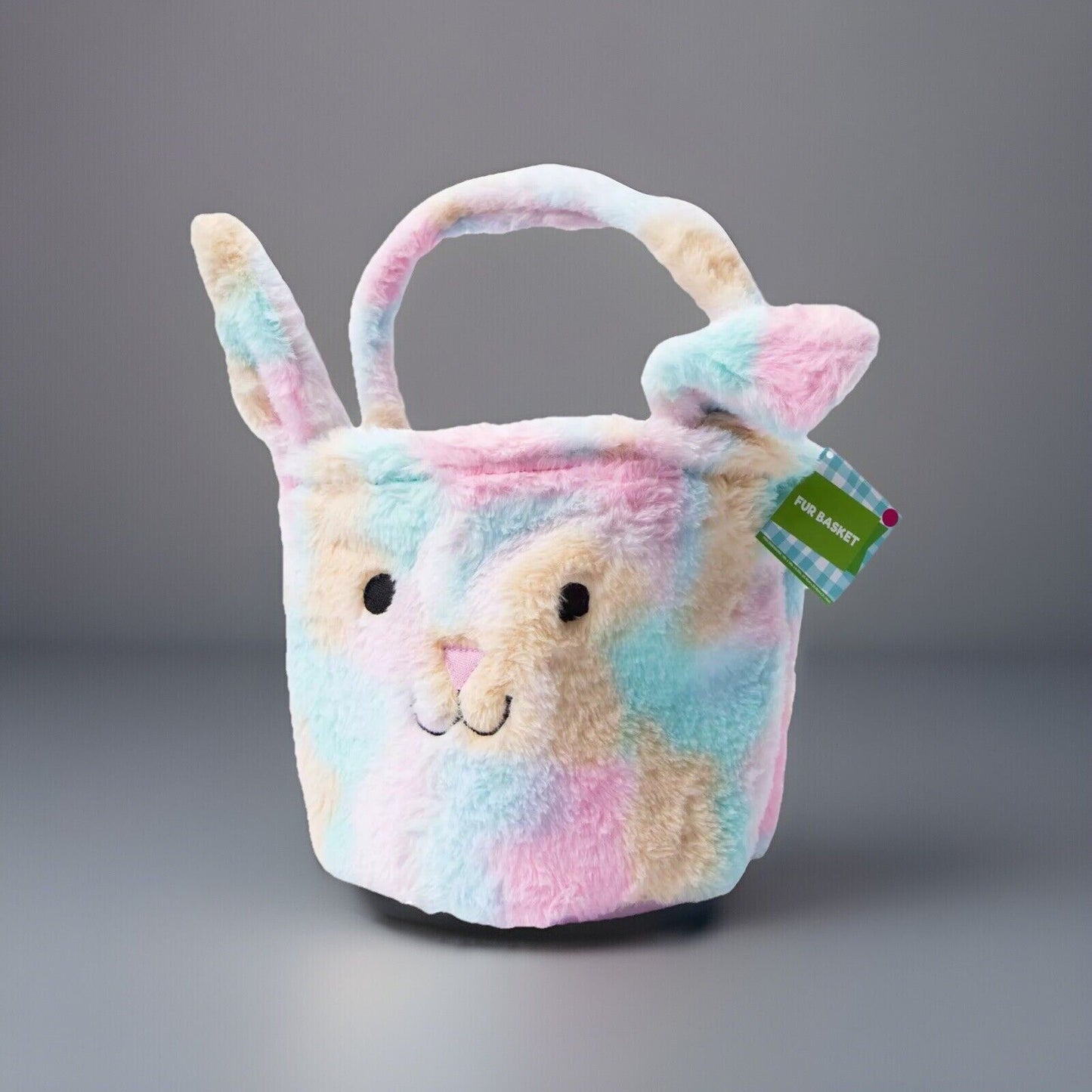 🔥Ombre Bunny Easter Fur Basket Pink 10" x 9" BNWT🔥