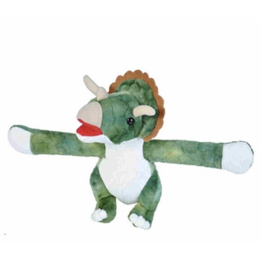 🔥Wild Republic Triceratops Plush Wrist Hugger Slap Bracelet Stuffed Anim BNWT🔥