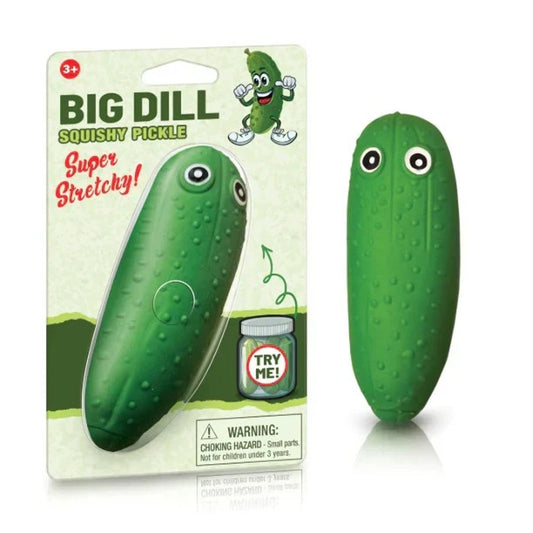🔥Big Dill Squishy Pickle Super Stretch Green Stress Relief BNWT🔥