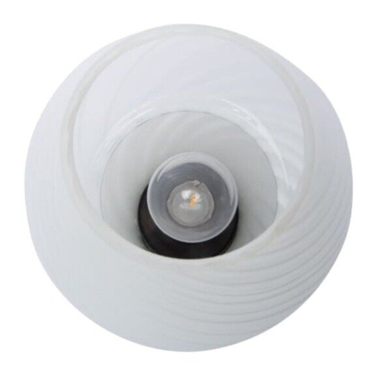 🔥White Striped Mushroom Shaped Glass Lamp 5.62 x 7.8 BNWT🔥