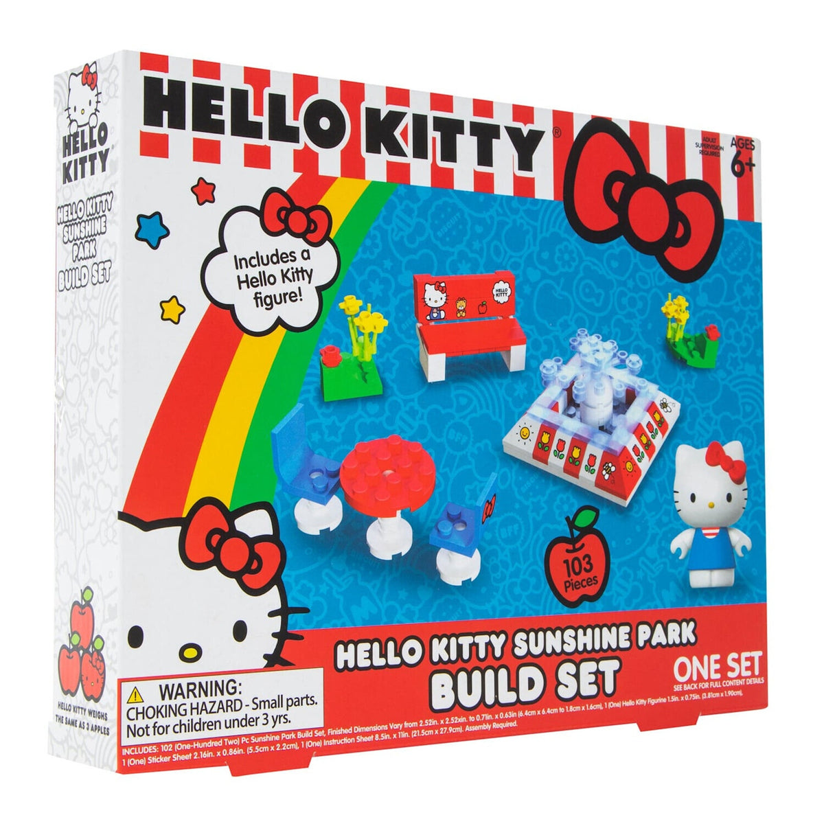 🔥Sanrio Hello Kitty Sunshine Park Build Set 103 Pieces Hello Kitty Figure NWT💥